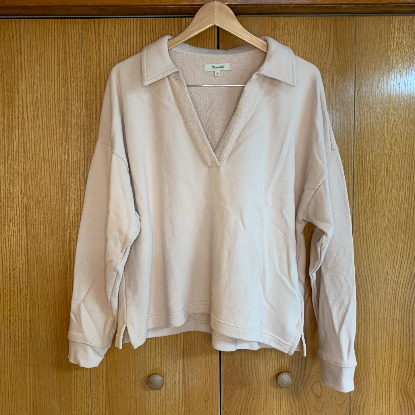 Madewell Women’s Cotton-Hemp Oversized Polo Sweatshirt Size Medium