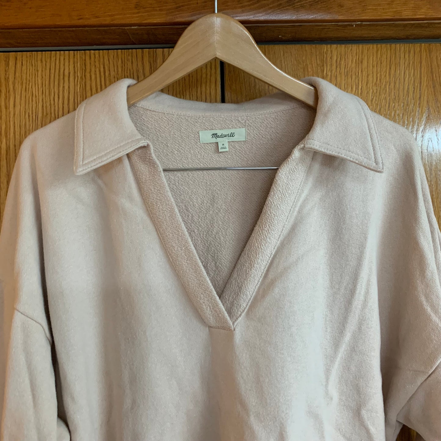 Madewell Women’s Cotton-Hemp Oversized Polo Sweatshirt Size Medium