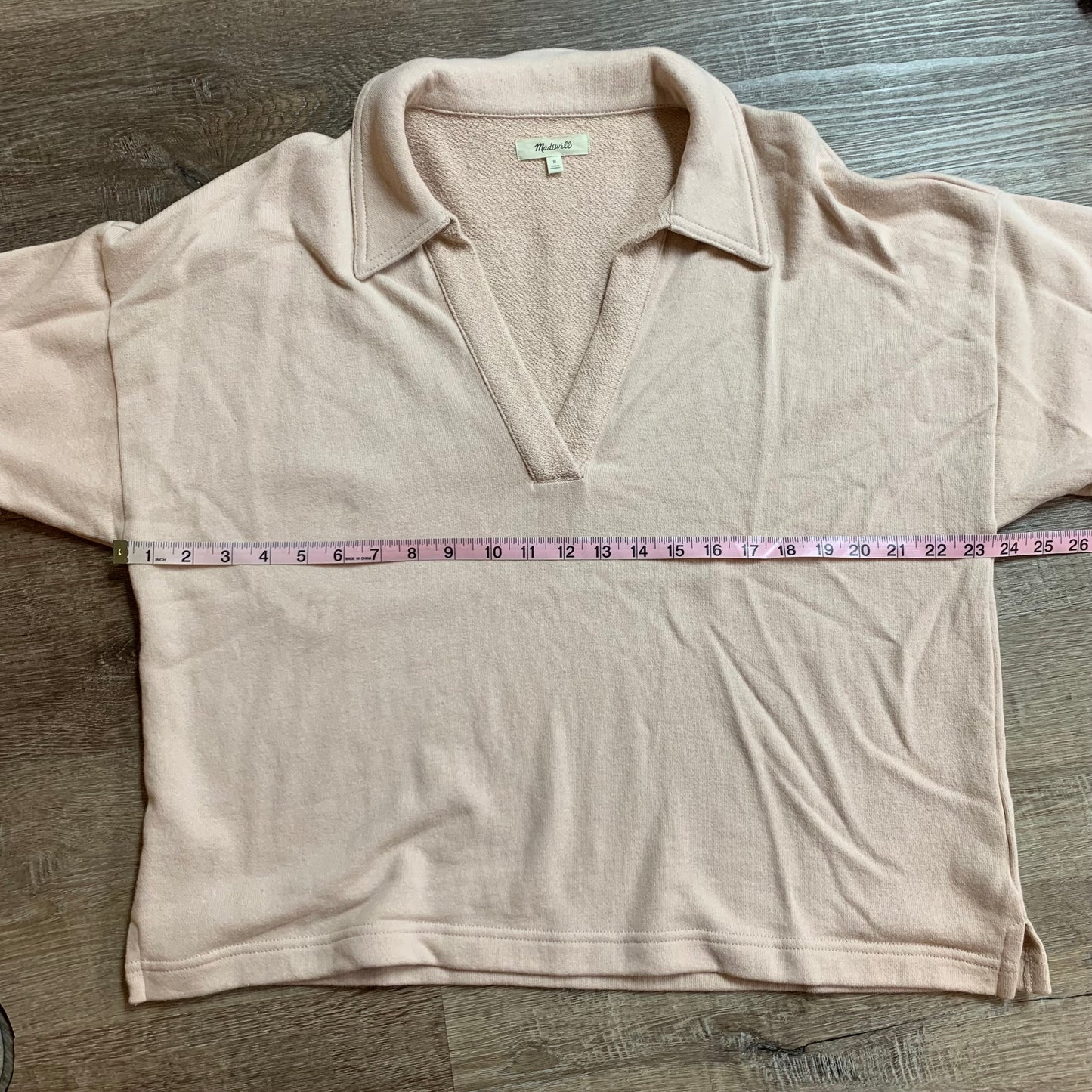 Madewell Women’s Cotton-Hemp Oversized Polo Sweatshirt Size Medium