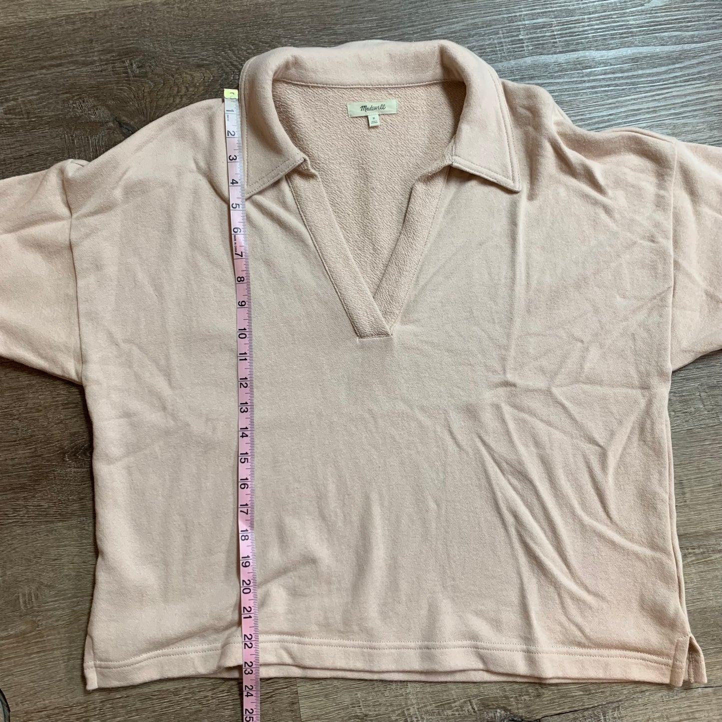 Madewell Women’s Cotton-Hemp Oversized Polo Sweatshirt Size Medium