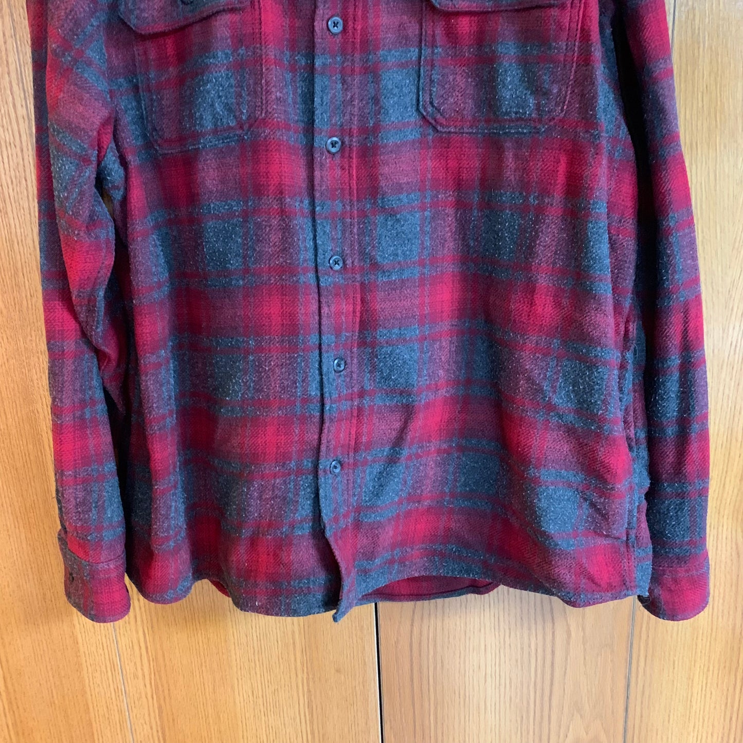 Orvis Mens Red and Grey Plaid Jacket Size 2XL