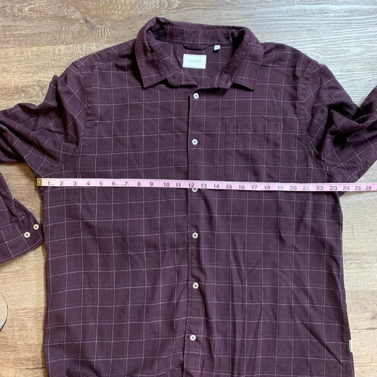 7Diamonds Plaid Button Up Long Sleeve Shirt Size XXL