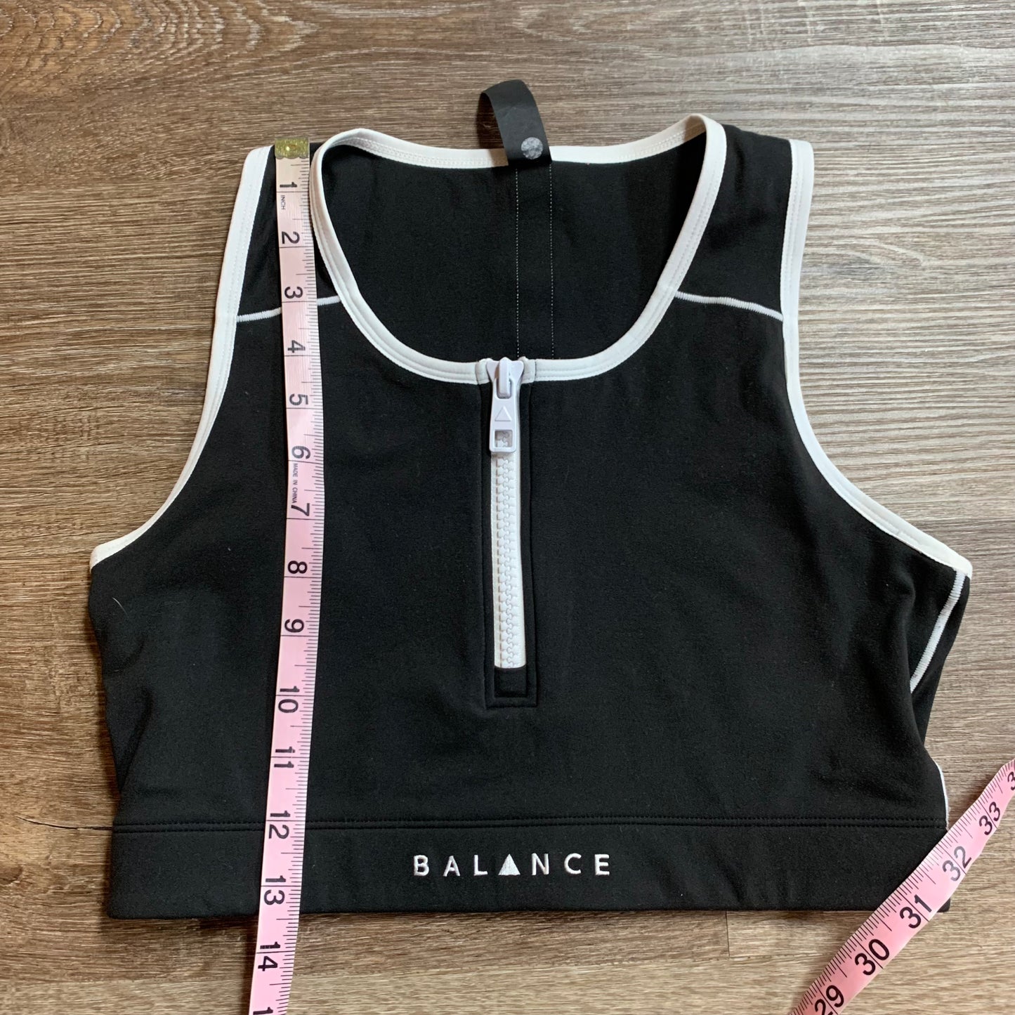 Balance Athletica Black and White Sports Bra Size Medium