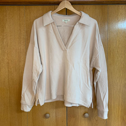 Madewell Women’s Cotton-Hemp Oversized Polo Sweatshirt Size Medium