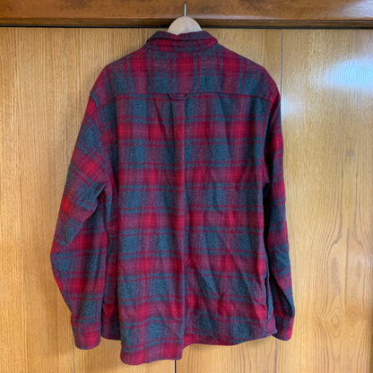 Orvis Mens Red and Grey Plaid Jacket Size 2XL
