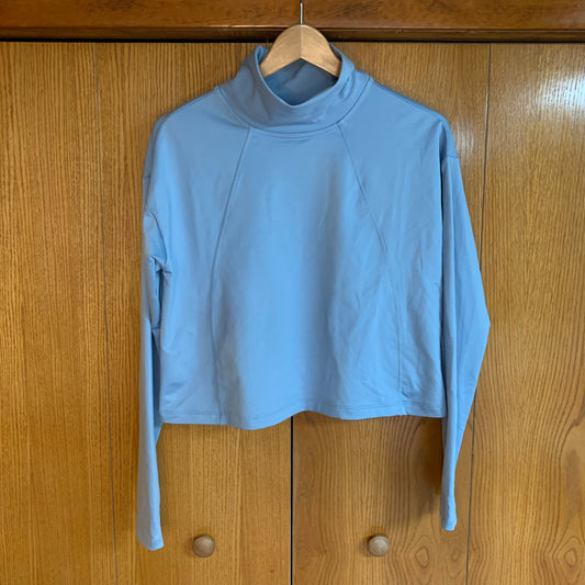 Athleta Sky Blue Whistler Mock Neck Top Size Small