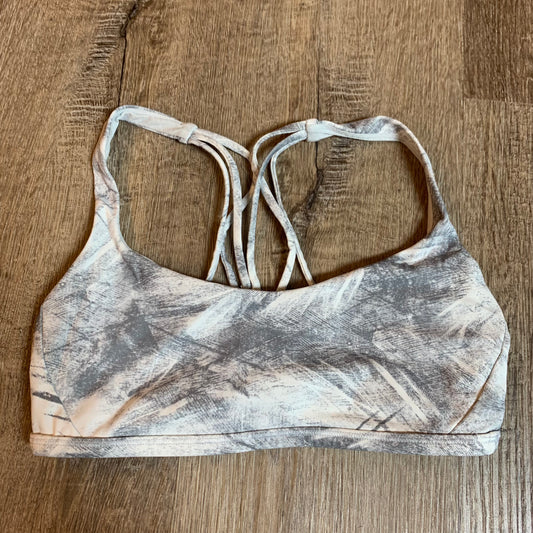 Lululemon Free to Be Zen Gray and White Sports Bra Size 6
