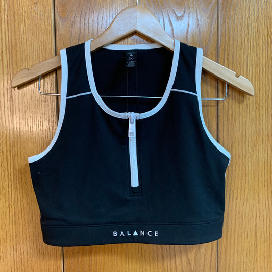 Balance Athletica Black and White Sports Bra Size Medium