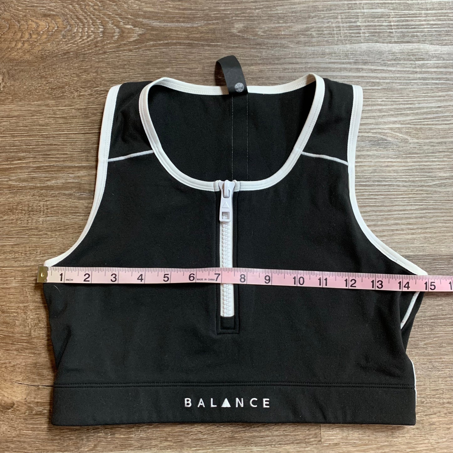 Balance Athletica Black and White Sports Bra Size Medium